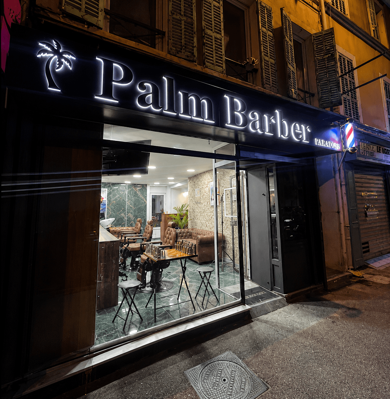 Devanture de Palm Barber Paradise